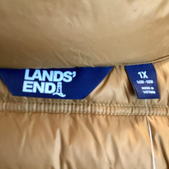 Lands End HyperDRY 800 FP Down Puffer Womens 1X Vest Water-Resistant Hood & Belt - Picture 12 of 16